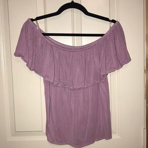 Lilac off the shoulder AE top